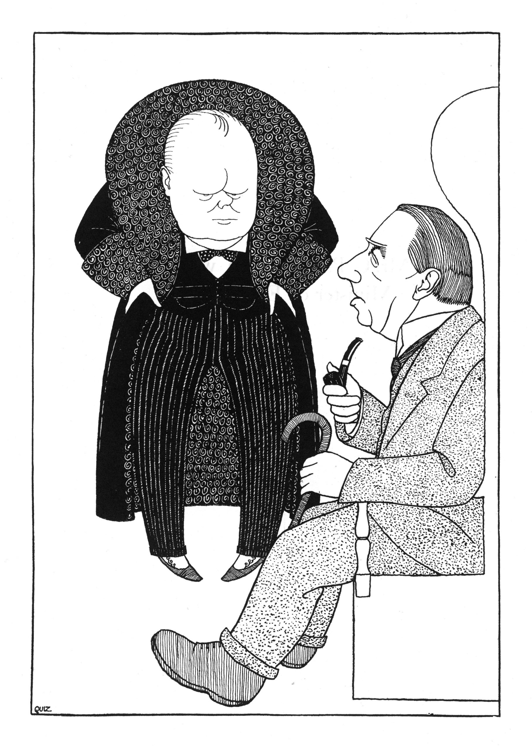Caricature of Winston Churchill and Stanley Baldwin