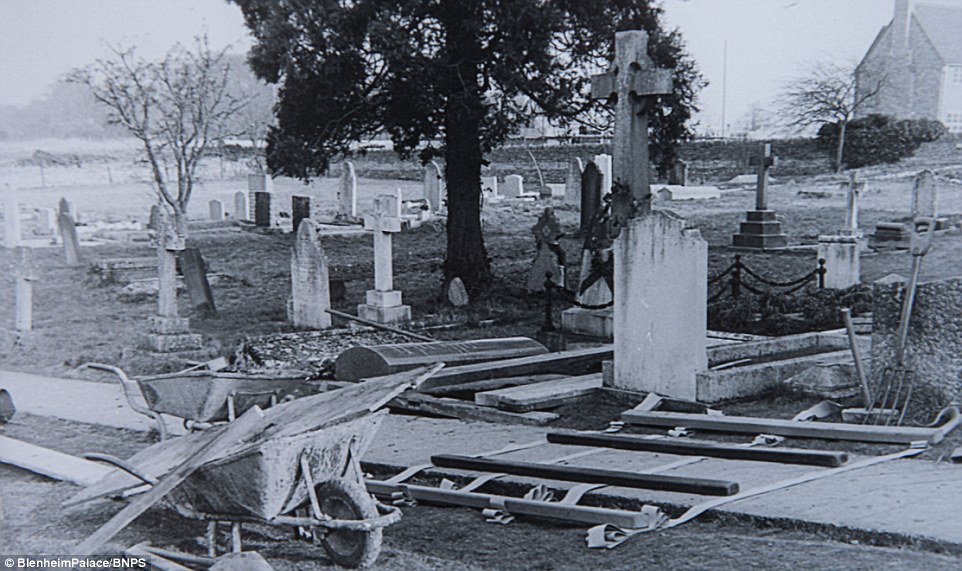 The gravesite in preparation for the day of the funeral