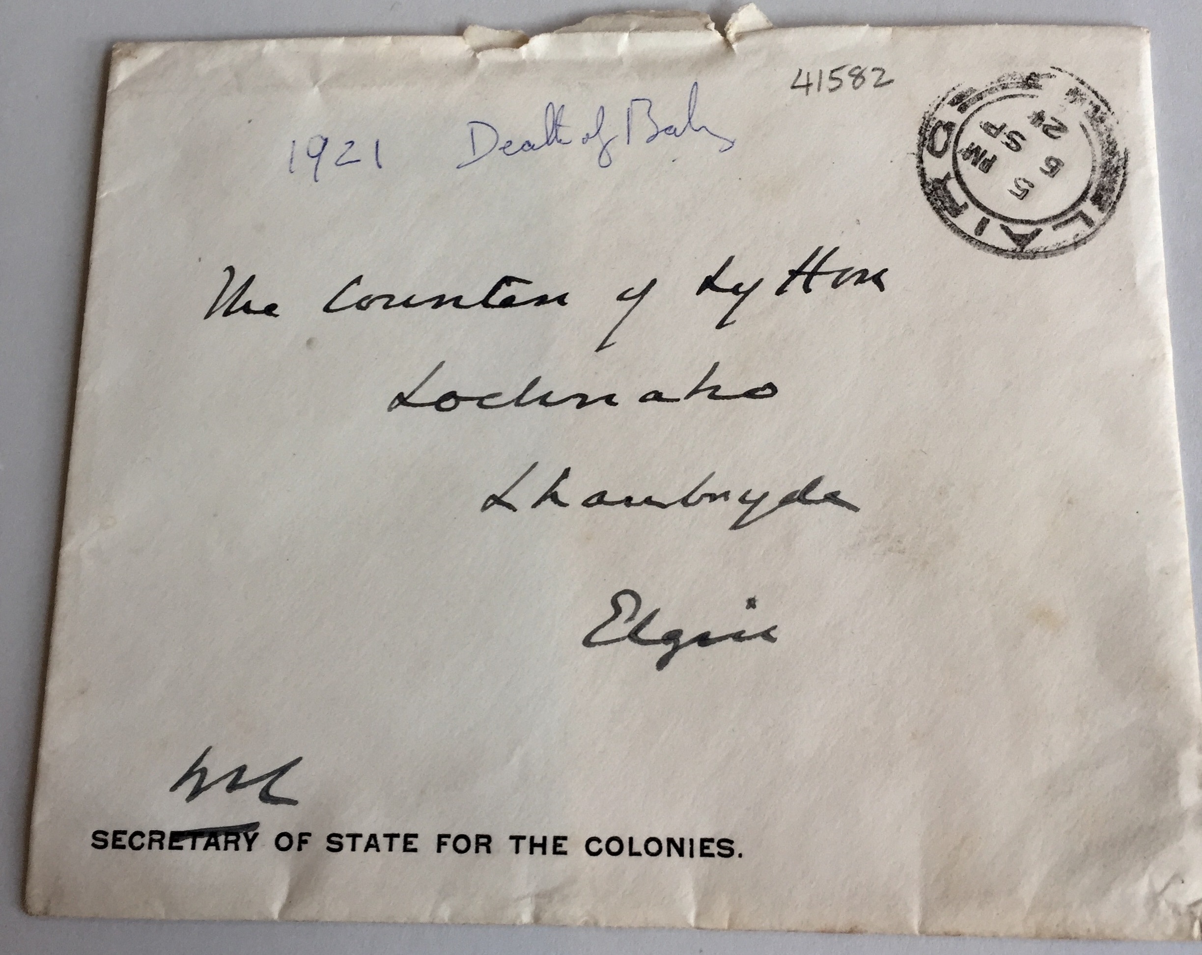 Envelope housing Churchill’s letter