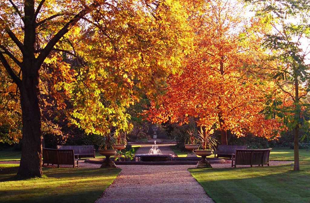 Oxford Botanic Garden in Autumn about 30 minutes drive from Ditchley Park