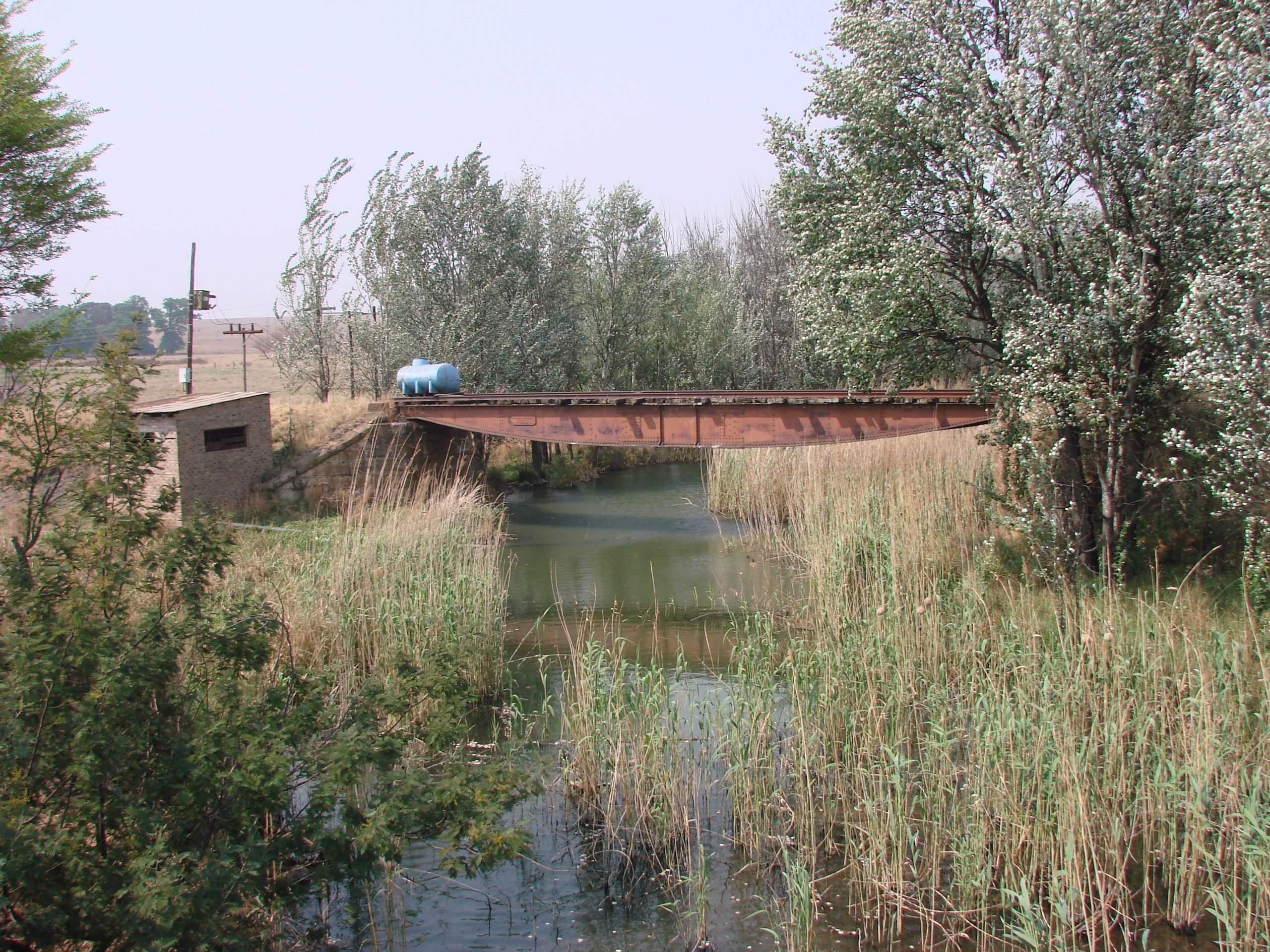 Churchill's hill, water source, and mine shaft