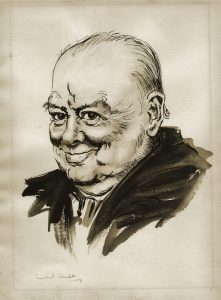 SIGNED SIR WINSTON CHURCHILL PORTRAIT BY PAUL TREVILLION
