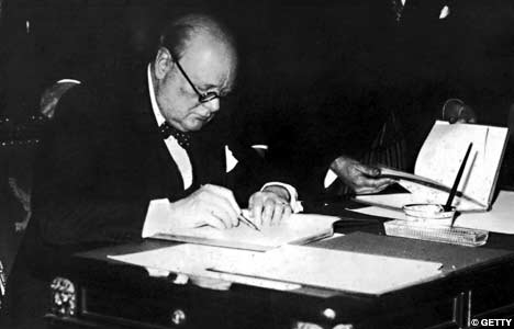 Winston Churchill at work