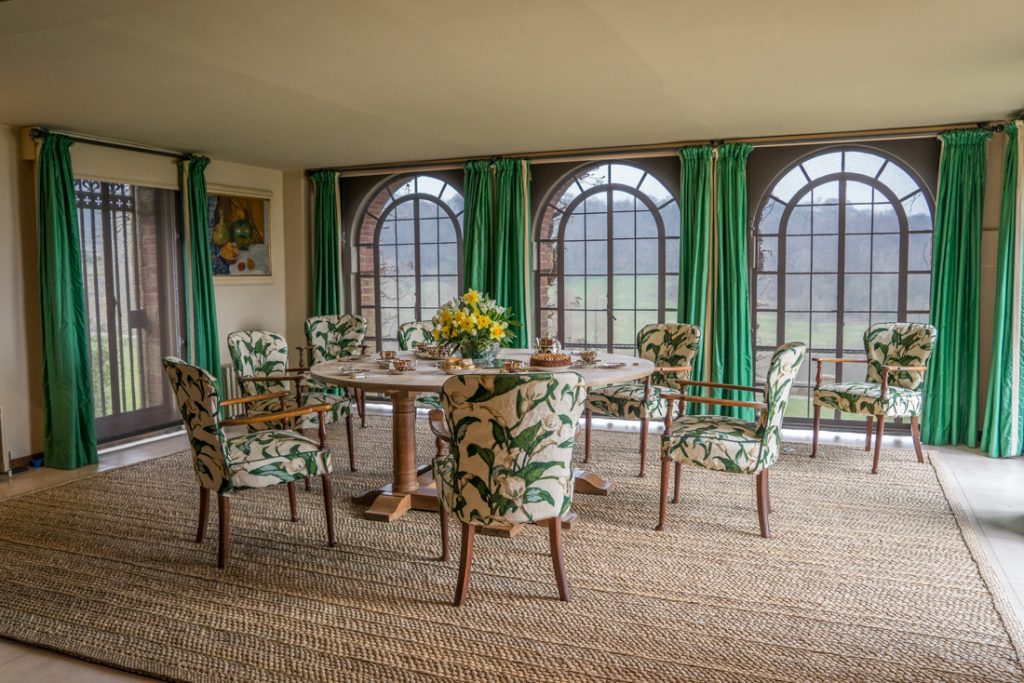 The Churchills entertain in their dining room at Chartwell