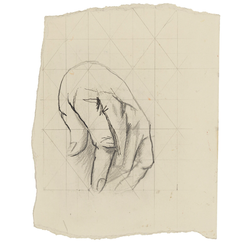FIG. 5 . Graham Sutherland, Winston Churchill, 1954, pen and ink and pencil, 8  1/4 in. x 6 1/2 in. (210 mm x 165 mm) © National Portrait Gallery, London (Given by the artist's widow, Mrs Graham Sutherland, 1980) [Inventory no. NPG 5334] 